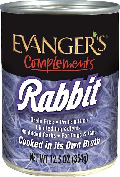 Evanger's Grain-Free Rabbit Canned Dog & Cat Food, 12.5-oz, case of 12 slide 1 of 2