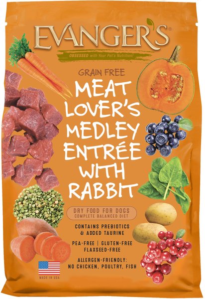 Evanger's Meat Lover's Medley with Rabbit Grain-Free Dry Dog Food, 4.4-lb bag slide 1 of 1