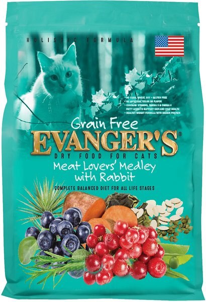 Evanger's Grain-Free Meat Lover's Medley with Rabbit Dry Cat Food, 4.4-lb bag slide 1 of 1