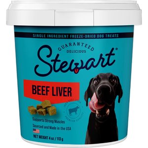 Stewart Pro-Treat Beef Liver Freeze-Dried Raw Dog Treats, 4-oz tub