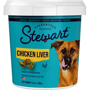 Stewart Pro-Treat Chicken Liver Freeze-Dried Raw Dog Treats, 11.5-oz tub