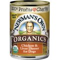 Newman's Own Organics Grain-Free 95% Chicken & Liver Dinner Canned Dog Food, 12.7-oz, case of 12