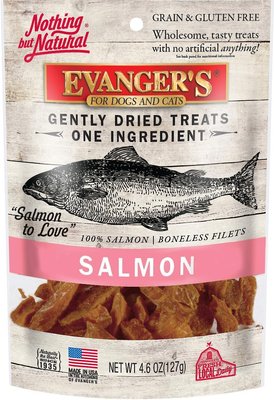 Evanger's Nothing but Natural Salmon Gently Dried Dog & Cat Treats, slide 1 of 1