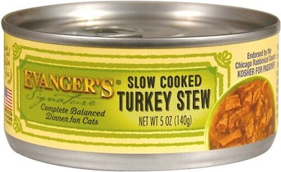 Evanger's Signature Series Slow Cooked Turkey Stew Grain-Free Canned Cat Food, slide 1 of 1
