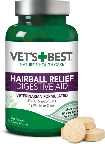 Vet's Best Chewable Tablets Hairball Control Supplement for Cats, 60 count slide 1 of 7