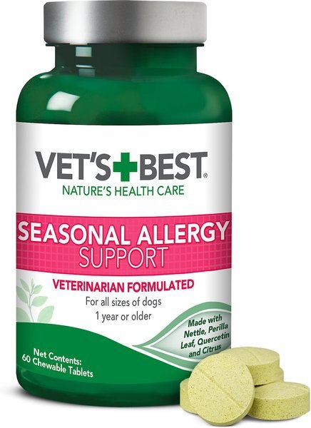 Vet's Best Chewable Tablets Allergy Supplement for Dogs, 60 count slide 1 of 8