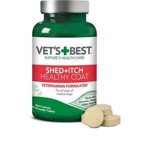 Vet's Best Shed+Itch Healthy Coat Chewable Tablets Skin & Coat Supplement for Dogs, 50 count
