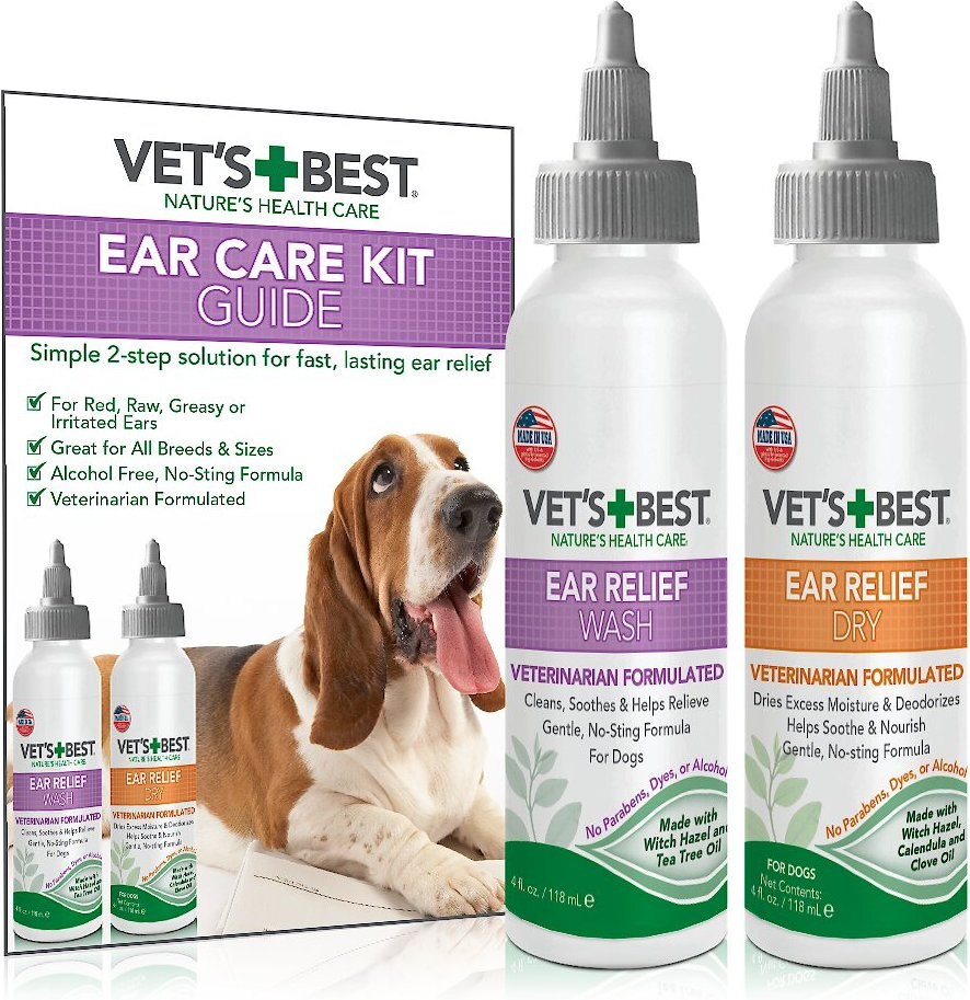 vet's best ear relief wash & dry for dogs