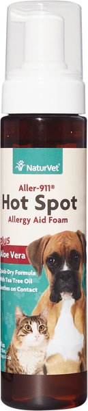 NaturVet Aller-911 Allergy Aid Hot Spot Plus Aloe Vera Dog & Cat Foam, 8-oz bottle slide 1 of 9