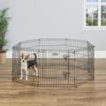 MidWest Wire Dog Exercise Pen with Step-Thru Door, Black E-Coat, 24-in