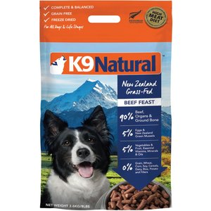 K9 Natural Beef Feast Raw Grain-Free Freeze-Dried Dog Food, 8-lb bag