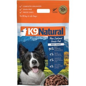 K9 Natural Beef Feast Raw Grain-Free Freeze-Dried Dog Food, 4-lb bag