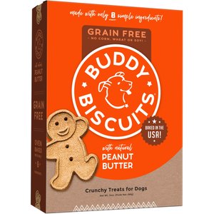 Buddy Biscuits Grain-Free Oven Baked with Homestyle Peanut Butter Dog Treats, 14-oz box