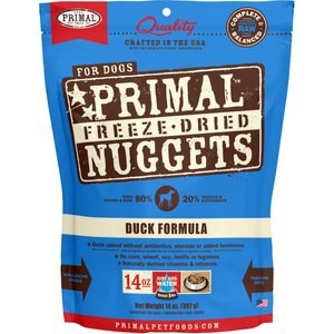 Primal Duck Formula Nuggets Grain-Free Raw Freeze-Dried Dog Food, 14-oz bag