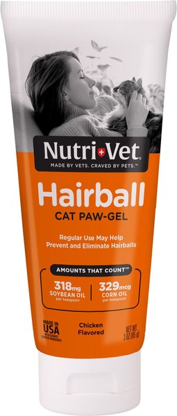 Nutri-Vet Chicken Flavored Gel Hairball Control Supplement for Cats, 3-oz bottle slide 1 of 6
