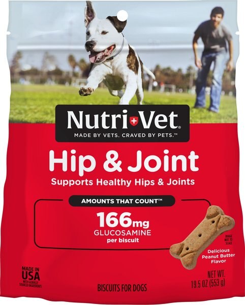 Nutri-Vet Hip & Joint Regular Strength Biscuits for Small & Medium Dogs Peanut Butter Flavor Treats, 19.5-oz bag slide 1 of 7