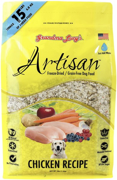 Grandma Lucy's Artisan Chicken Grain-Free Freeze-Dried Dog Food, 3-lb bag slide 1 of 5