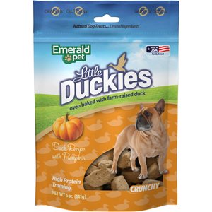 Emerald Pet Grain-Free Little Duckies with Duck & Pumpkin Dog Treats, 5-oz bag
