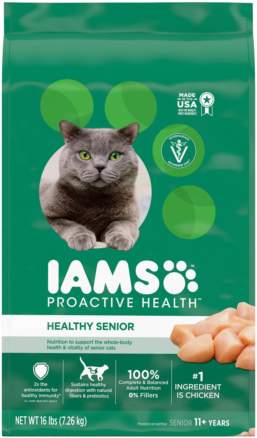 Iams ProActive Health Healthy Senior Dry Cat Food, 16lb bag