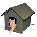K&H Pet Products Outdoor Heated Kitty House, Olive