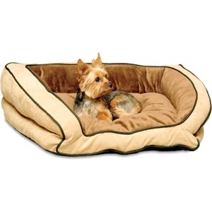 K&H Pet Products Bolster Cat & Dog Bed, Mocha/Tan, Small