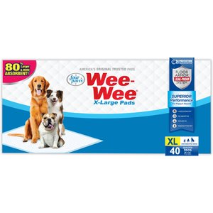 Wee-Wee Extra Large Puppy Housebreaking Pads, 28″ x 34″, 40 count