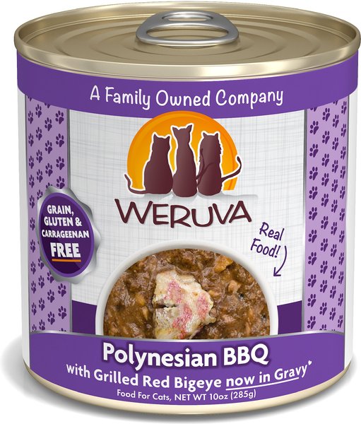 Weruva Polynesian BBQ with Grilled Red Bigeye Grain-Free Canned Cat Food, 10-oz, case of 12 slide 1 of 9