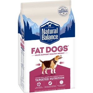 Natural Balance Fat Dogs Chicken & Salmon Formula Low Calorie Dry Dog Food, 5-lb bag