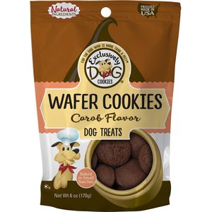 Exclusively Dog Wafer Cookies Carob Flavor Dog Treats, 6-oz bag