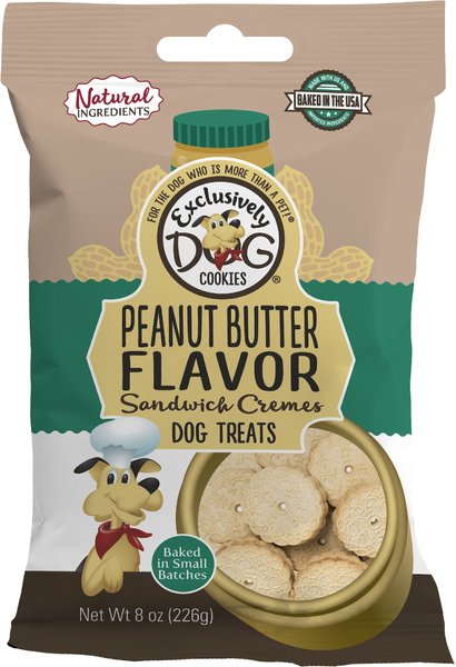 Exclusively Dog Peanut Butter Sandwich Cremes Dog Treats, 8-oz bag slide 1 of 7