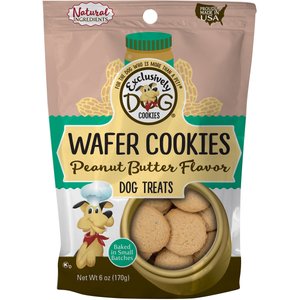 Exclusively Dog Wafer Cookies Peanut Butter Flavor Dog Treats, 6-oz bag