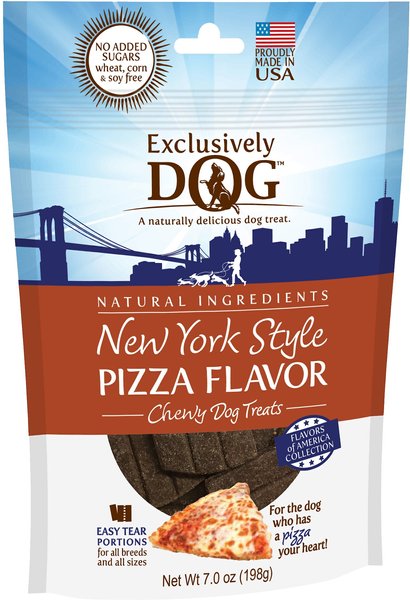 Exclusively Dog New York Style Pizza Flavor Dog Treats, 7-oz bag slide 1 of 6