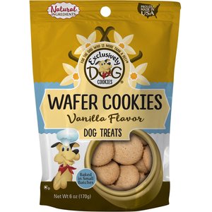 Exclusively Dog Wafer Cookies Vanilla Flavor Dog Treats, 6-oz bag
