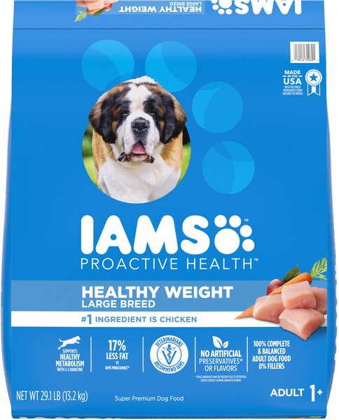 Iams ProActive Health Adult Healthy Weight Large Breed Dry Dog Food, 29.1-lb bag slide 1 of 9