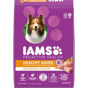 Iams Healthy Aging Mature 7+ Real Chicken Dry Dog Food, 15-lb bag