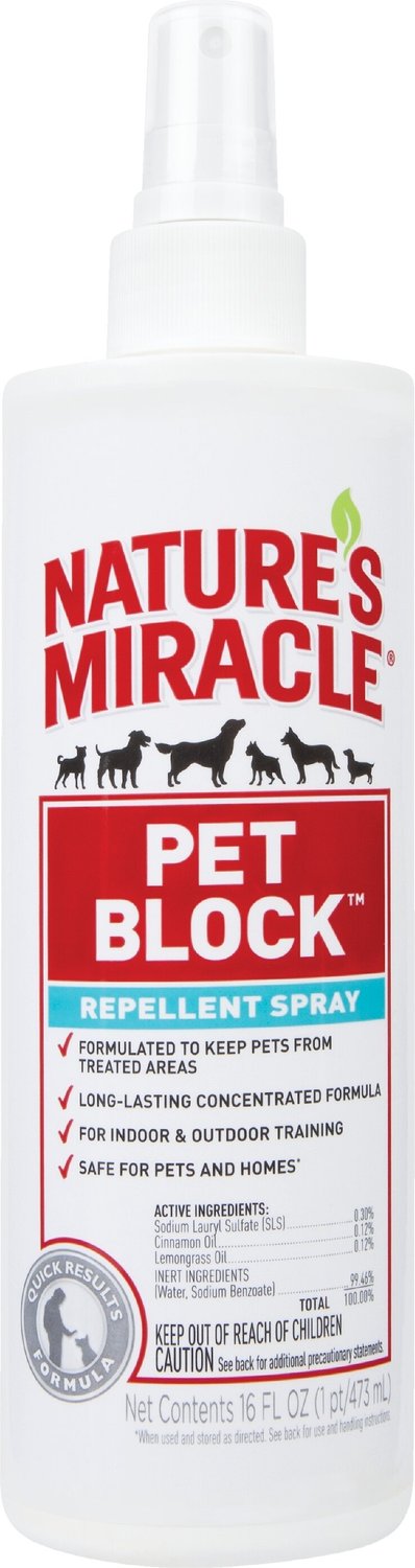 NATURE'S MIRACLE Pet Block Repellent Spray, 16-oz bottle - Chewy.com