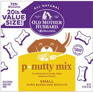 Old Mother Hubbard P-Nutty Assorted Flavors Biscuits Baked Dog Treats, 20-lb box