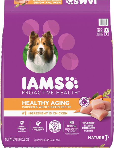 Iams Healthy Aging Mature 7+ Real Chicken Dry Dog Food, 29.1-lb bag slide 1 of 10