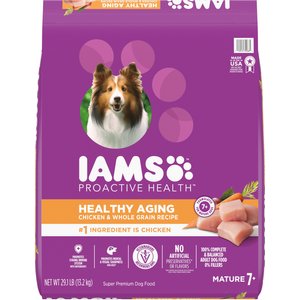 Iams Healthy Aging Mature 7+ Real Chicken Dry Dog Food, 29.1-lb bag