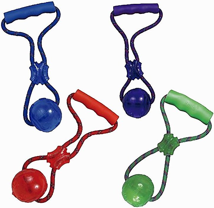 Colors may vary KONG Squeezz Ball with Handle Free Shipping