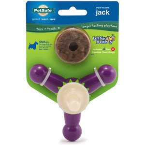Busy Buddy Jack Treat Dispenser Tough Dog Chew Toy, Small, Purple