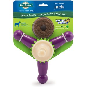 Busy Buddy Jack Treat Dispenser Tough Dog Chew Toy, Large, Purple