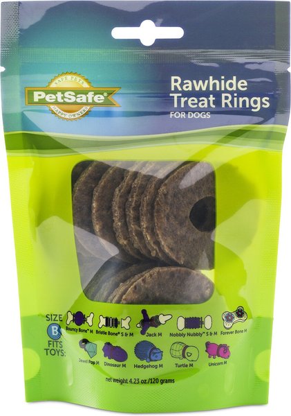 Busy Buddy Natural Rawhide Rings Dog Treats, Size B slide 1 of 9