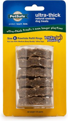Busy Buddy Ultra-Thick Natural Rawhide Rings Dog Treats, slide 1 of 1