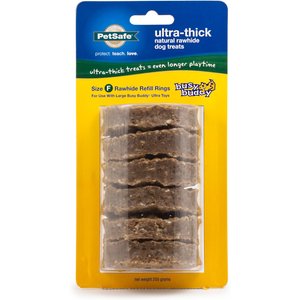 Busy Buddy Ultra-Thick Natural Rawhide Rings Dog Treats, Size F
