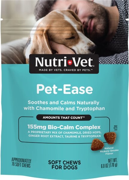 Nutri-Vet Pet-Ease Soft Chews Calming Supplement for Dogs, 6-oz bag slide 1 of 9
