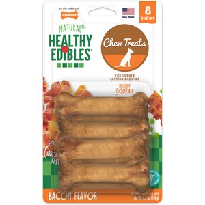 Nylabone Healthy Edibles Longer Lasting Bacon Flavor X-Small Breed Dog Bone Treat, 8 count