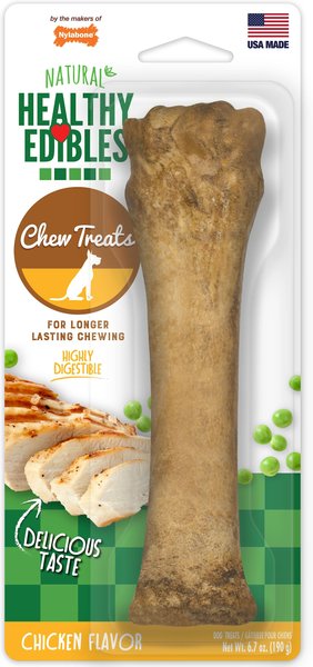 Nylabone Healthy Edibles Longer Lasting Chicken Flavor X-Large Breed Dog Bone Treat slide 1 of 11