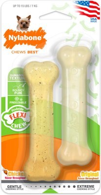 Nylabone FlexiChew Twin Pack Chicken & Original Flavored Dog Chew Toy, slide 1 of 1