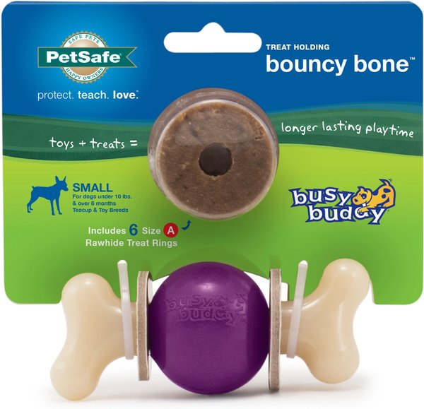 Busy Buddy Bouncy Bone Treat Dispenser Tough Dog Chew Toy, Small slide 1 of 9